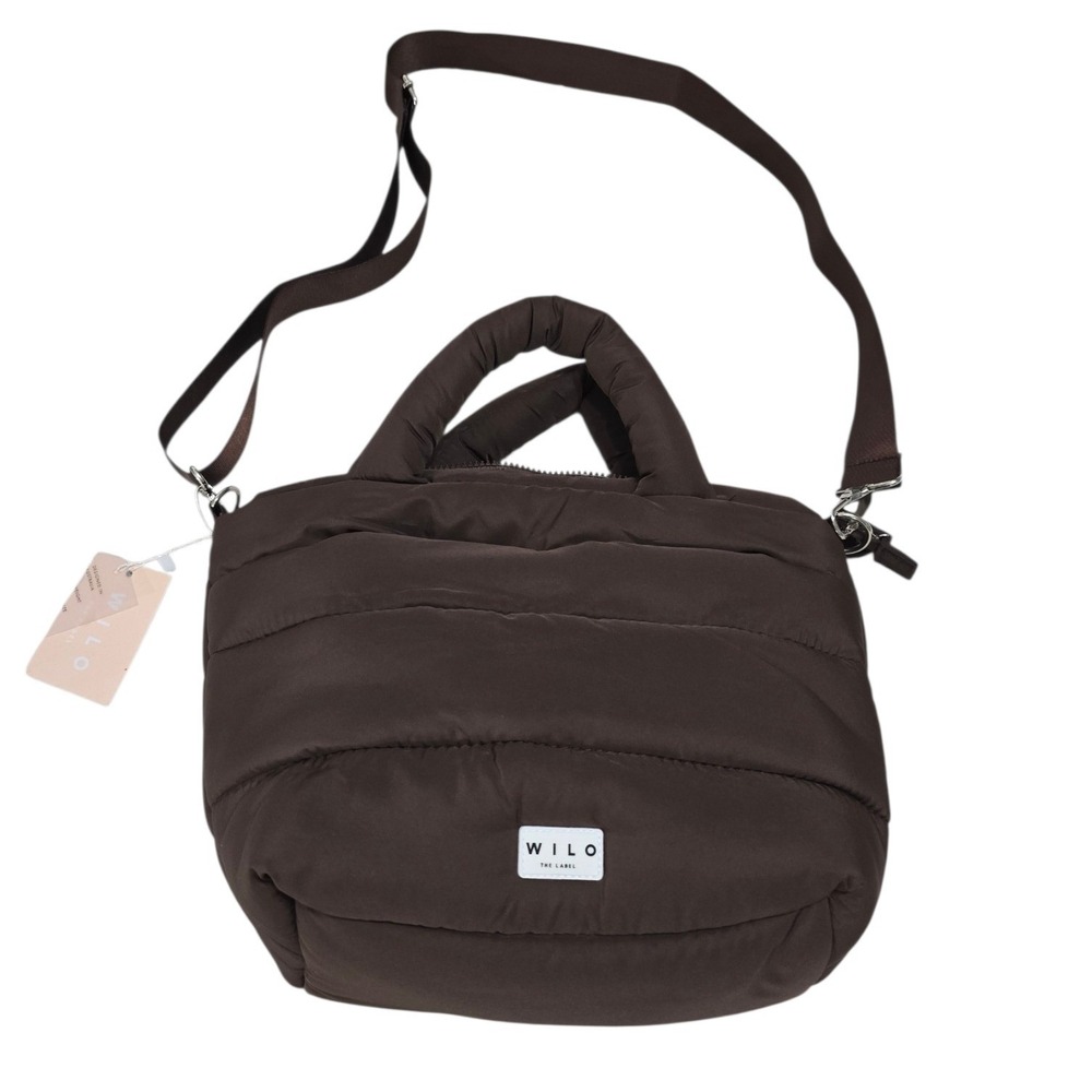 Wilo The Label Mini Two Strap‎ Puffer Tote Bag Espresso Brown Crossbody ESPMINI - Picture 12 of 13
